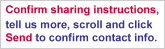 Confirm sharing instructions,