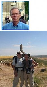 TOP: Jean Noel Pettit  ('62); BOTTOM: Madeleine (Barraud) de Brard avec son mari Gabriel, sur le chemin de Saint Jacques