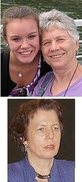 TOP: Marjorie (Zilliacus) Wright ('62) and her granddaughter Melanie; BOTTOM: Agns Claret de Fleurieu ('62)