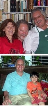 TOP: Francoise Rouillon  ('68), Roger Liwer  ('68) & Raymond Morini  ('67) (December 2007); BOTTOM: Marc Salz ('68) and grandson