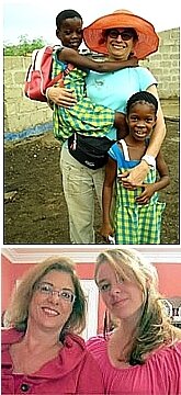 TOP: Rabbi Suzanne Singer ('70) in Ghana; BOTTOM: Romana Lowe ('70) and daughter Rafaela