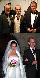 TOP: Fabrice Laget ('74) and his two sons; BOTTOM: Fabrice's son Michal and wife Marie-Hlne