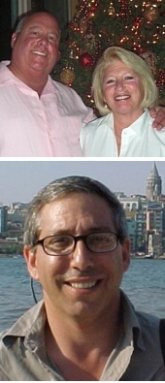 TOP: Lynne (Klinghoffer) Davis ('74) and husband Marc; BOTTOM: Avram Butch Kaplan ('74)