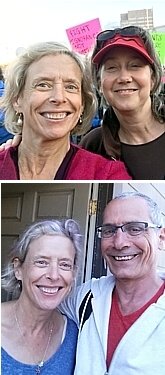 TOP: Jenny Skoble ('76) (left) & Danile Erville ('76); BOTTOM: Jenny & Samuel Kaplan ('76)