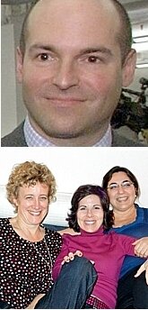 TOP: Andrew S. Penson ('78); BOTTOM: Isabelle de Geofroy ('78) (left) , Chantal Mariani ('78), & Monique O'Brien ('78)