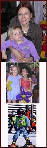 Hillary Ray's ('80) family pics: TOP &  MIDDLE: Hillary and Rose, Tara and Ella, at Tara's 4th birthday party (April 2008); BOTT