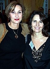 Natacha  Rajakovic ('80 --left)  and Juliette (Feeney) Timsit ('80) at the October 5, 2011 reunion in Paris, organized by the LFNY