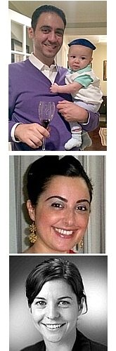 TOP: David Bezaquen ('01) with son Oliver; MIDDLE: Marina El Sidaoui ('01 --LSY: 1ere in 2000); BOTTOM: Euphemie Long ('01)