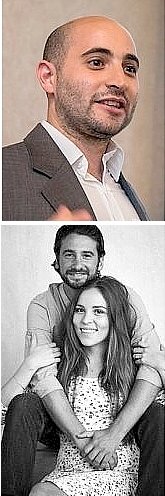 TOP: Jonathan Torn ('02); BOTTOM: Francis Debbane ('02) and fiance Estefania 