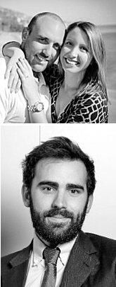 TOP: Chantal (Palacci) Sagnes ('06) & spouse Nicolas; BOTTOM: Jean-Christophe Thiebaud ('06)