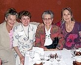 Left to right: Madeleine (Barraud) de Brard ('62), Yolande Bourgeois-Pichat ('62), Colette Friedlander ('62), and Violaine Coul