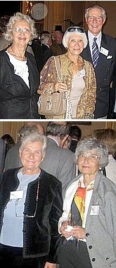 At October 2010 LFNY 75th anniversary event, in Paris. TOP, left to right: Irne Kowarski, Annick Szendroi, Jean-Paul Quinson (all '53); BOTTOM: Jocelyne Benot-Barn (left) and Irne Monel (both '53)