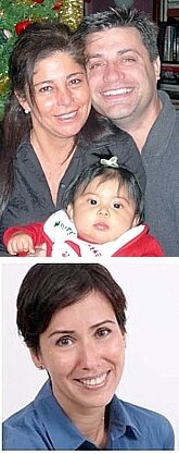 TOP: David Pujol ('90) & family; BOTTOM: Sabrina Guttman ('90)