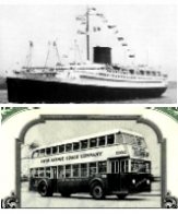 Above: The SS Lafayette; Below: 5th Avenue Double-Decker Bus