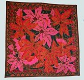 'Feuilles de vignes Marron' --silk screen scarf by Muriel Soriano