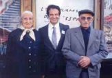 Pierre Sauvage in 1990 with Le Chambon 'righteous' Marie Brottes and Henri Hritier